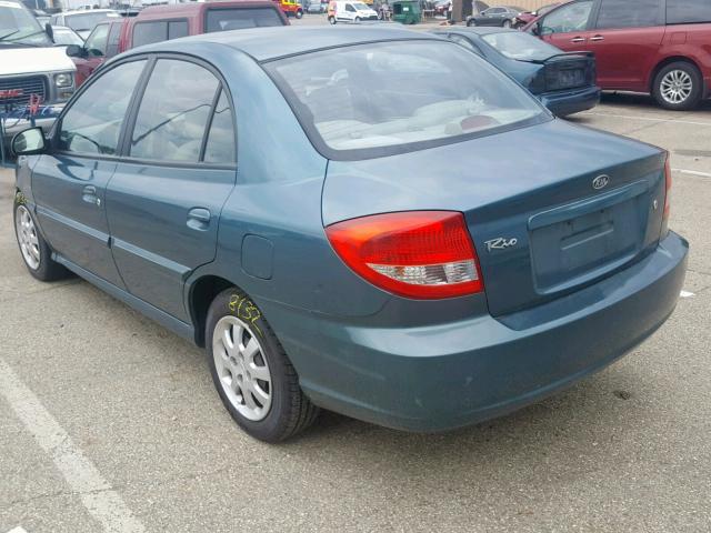 KNADC125546310054 - 2004 KIA RIO GREEN photo 3