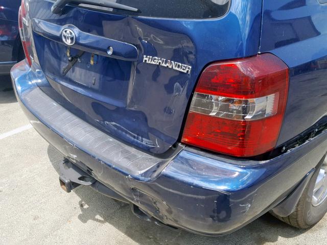 JTEDP21A940038473 - 2004 TOYOTA HIGHLANDER BLUE photo 9