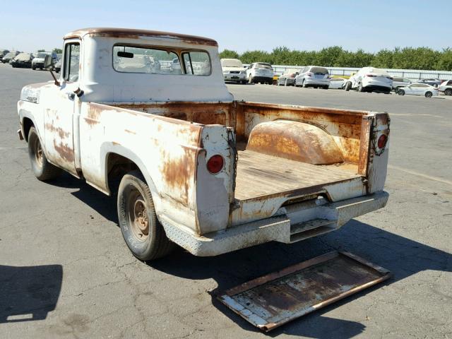 F10C0R43670 - 1960 FORD F100 WHITE photo 3