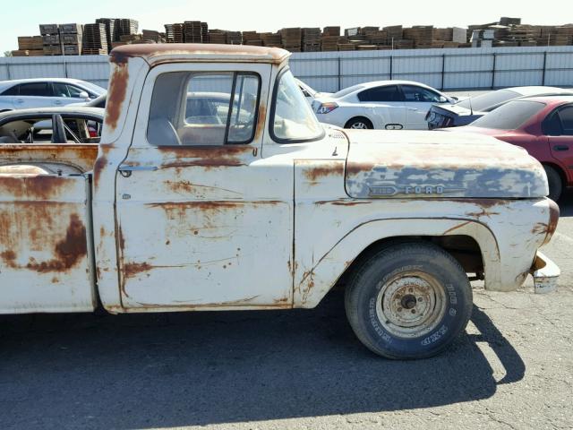 F10C0R43670 - 1960 FORD F100 WHITE photo 9