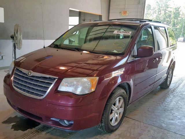 2A8HR54P88R668250 - 2008 CHRYSLER TOWN & COU MAROON photo 2