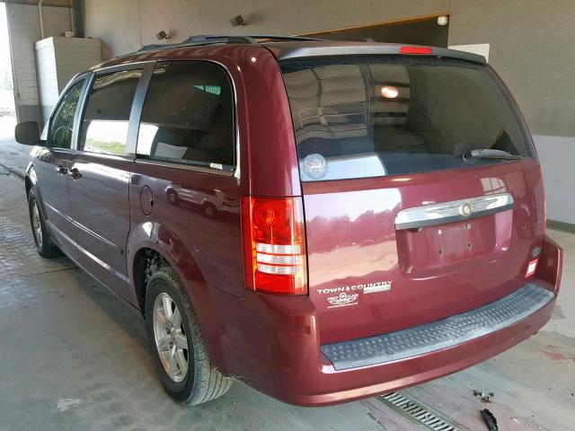 2A8HR54P88R668250 - 2008 CHRYSLER TOWN & COU MAROON photo 3