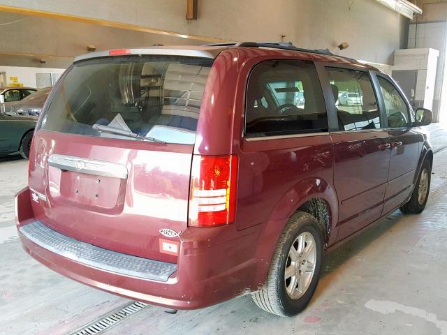 2A8HR54P88R668250 - 2008 CHRYSLER TOWN & COU MAROON photo 4