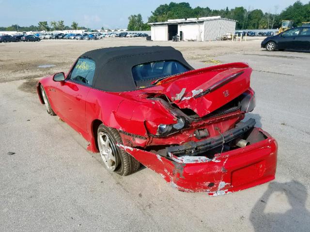 JHMAP11461T005841 - 2001 HONDA S2000 RED photo 3