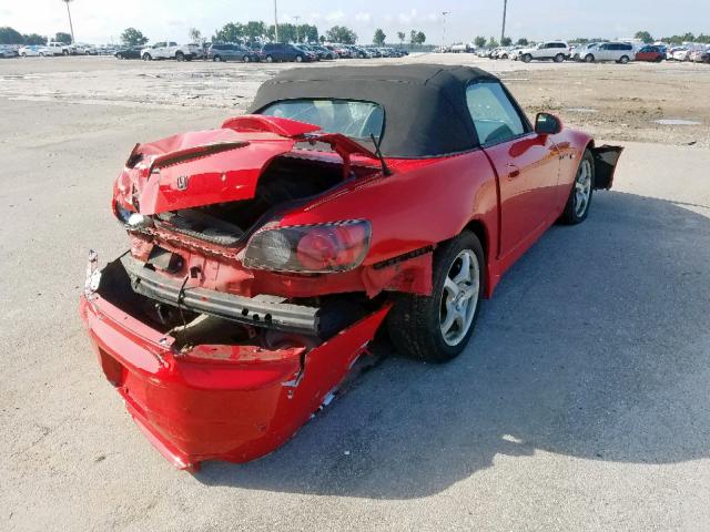 JHMAP11461T005841 - 2001 HONDA S2000 RED photo 4