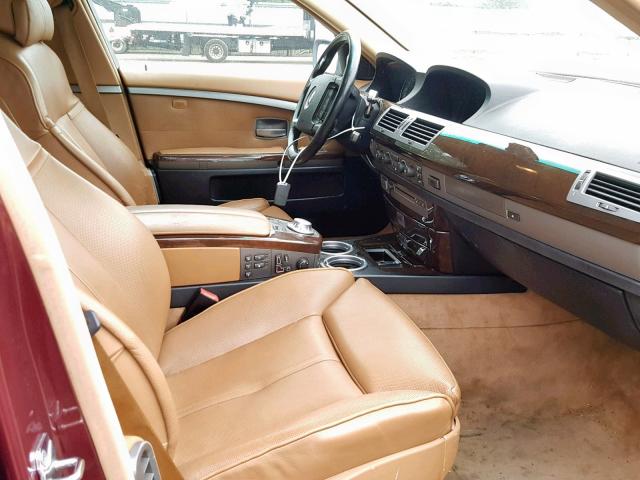 WBAGN63594DS51931 - 2004 BMW 745 LI BURGUNDY photo 5