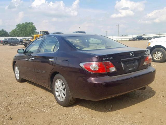 JTHBA30G540020639 - 2004 LEXUS ES 330 MAROON photo 3