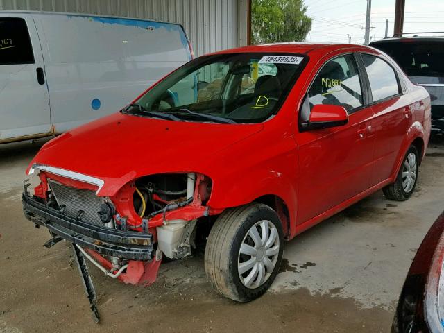 KL1TD5DE5AB123911 - 2010 CHEVROLET AVEO LS RED photo 2