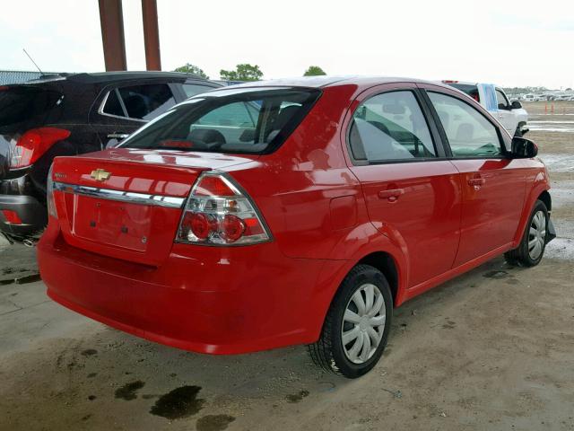 KL1TD5DE5AB123911 - 2010 CHEVROLET AVEO LS RED photo 4