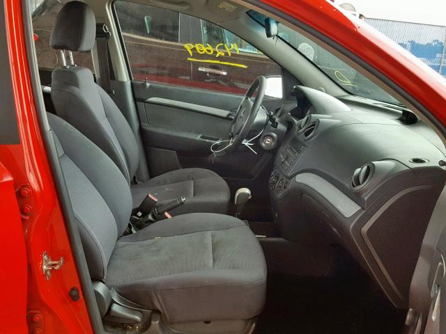 KL1TD5DE5AB123911 - 2010 CHEVROLET AVEO LS RED photo 5