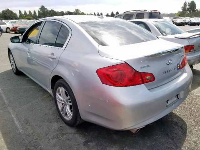 JN1DV6AR1CM861223 - 2012 INFINITI G25 SILVER photo 3