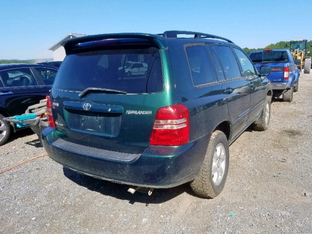 JTEHF21A320062690 - 2002 TOYOTA HIGHLANDER GREEN photo 4