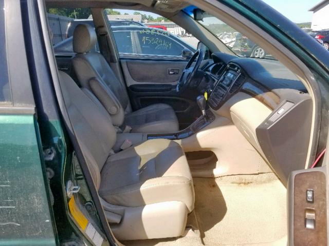 JTEHF21A320062690 - 2002 TOYOTA HIGHLANDER GREEN photo 5