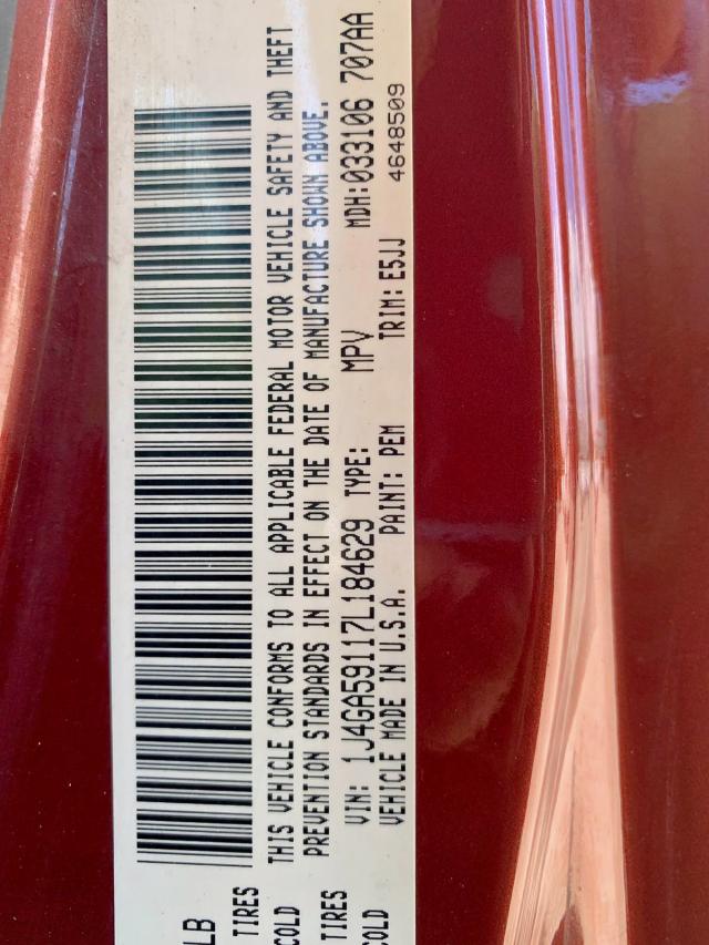 1J4GA59117L184629 - 2007 JEEP WRANGLER S წითელი ფოტო 9