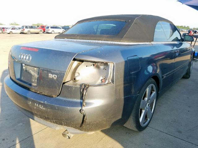 WAUEH48H77K021584 - 2007 AUDI A4 S-LINE GRAY photo 4