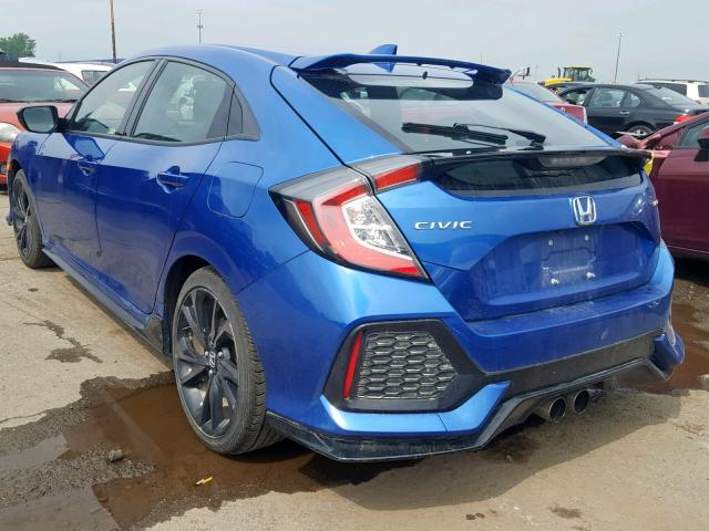 SHHFK7G40JU215319 - 2018 HONDA CIVIC SPOR BLUE photo 3