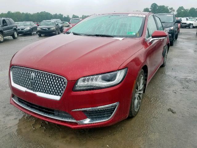 3LN6L5B91HR610507 - 2017 LINCOLN MKZ PREMIE BURGUNDY photo 2