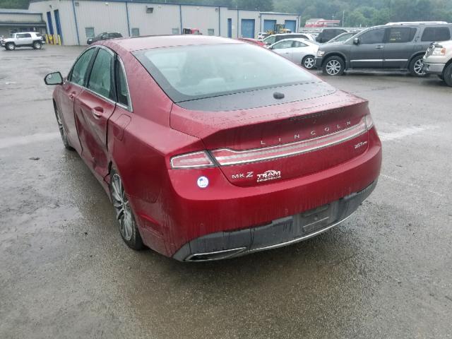 3LN6L5B91HR610507 - 2017 LINCOLN MKZ PREMIE BURGUNDY photo 3