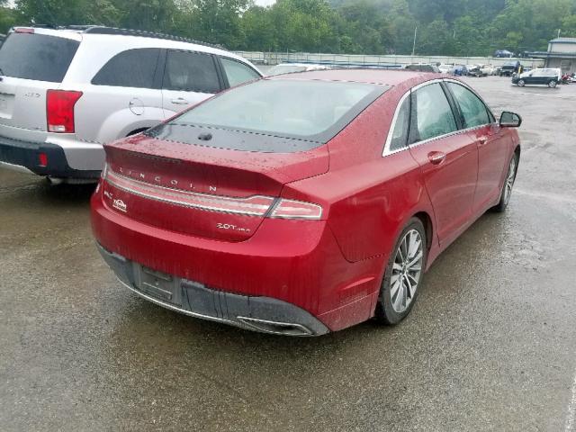 3LN6L5B91HR610507 - 2017 LINCOLN MKZ PREMIE BURGUNDY photo 4