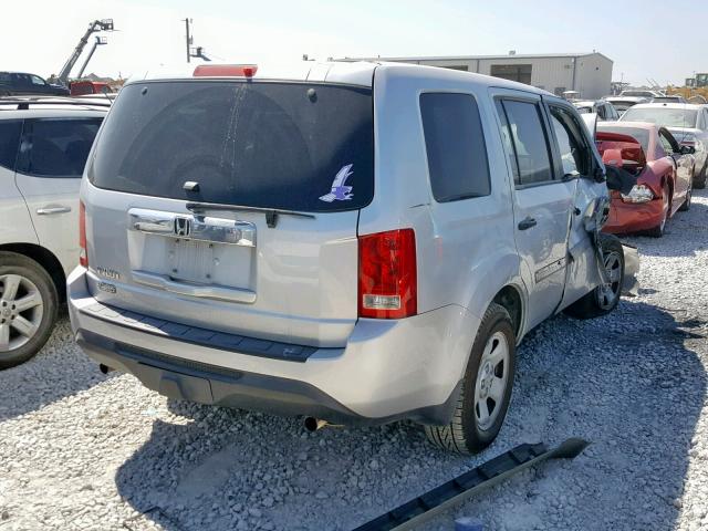 5FNYF3H20FB008828 - 2015 HONDA PILOT LX SILVER photo 4