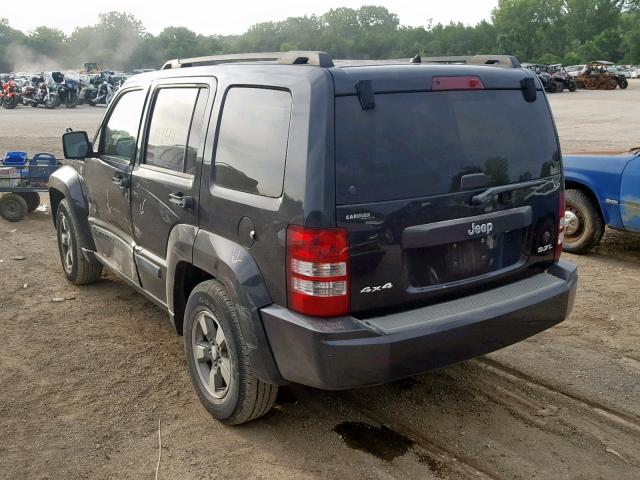 1J8GN28K08W194032 - 2008 JEEP LIBERTY BLACK photo 3