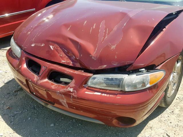 1G2WP52K8YF155958 - 2000 PONTIAC GRAND PRIX BURGUNDY photo 9
