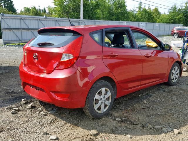 KMHCT5AE3FU211430 - 2015 HYUNDAI ACCENT GS RED photo 4