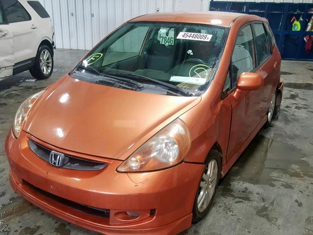 JHMGD38678S003148 - 2008 HONDA FIT SPORT ORANGE photo 2