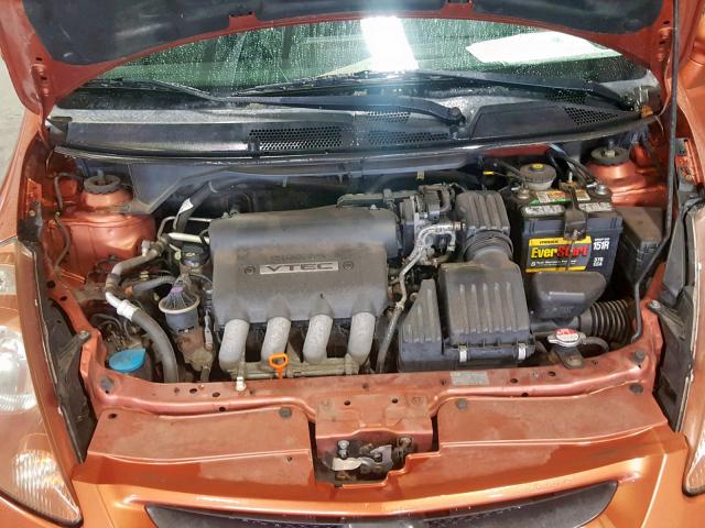 JHMGD38678S003148 - 2008 HONDA FIT SPORT ORANGE photo 7