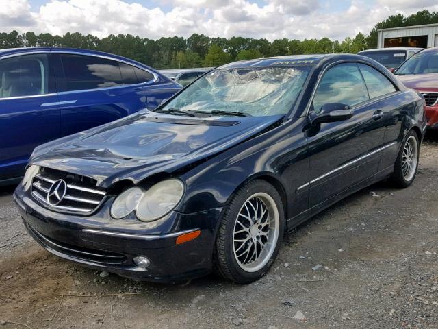 WDBTJ65J63F052702 - 2003 MERCEDES-BENZ CLK 320C BLACK photo 2