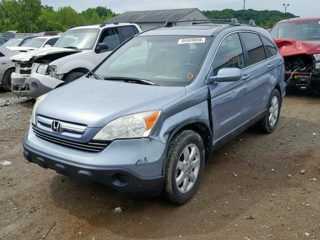 5J6RE38708L001097 - 2008 HONDA CR-V EXL BLUE photo 2