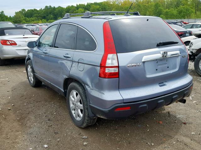 5J6RE38708L001097 - 2008 HONDA CR-V EXL BLUE photo 3