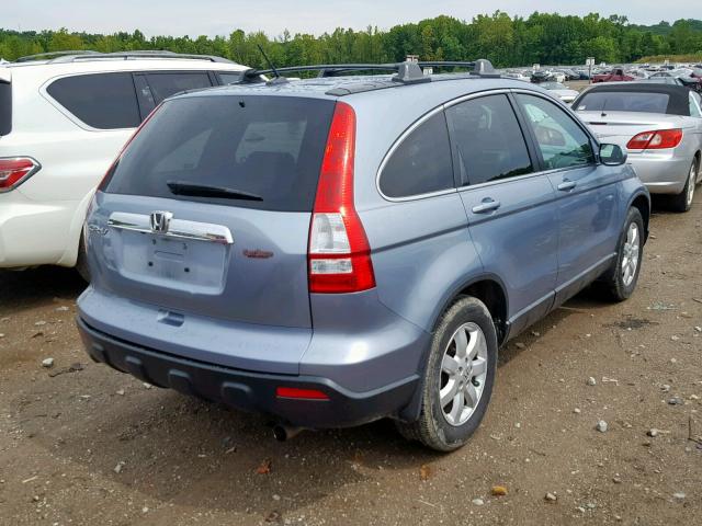 5J6RE38708L001097 - 2008 HONDA CR-V EXL BLUE photo 4