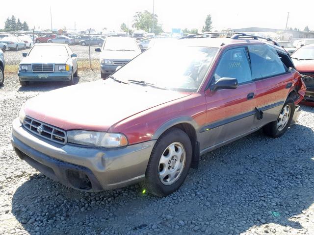 4S3BG6857V7600214 - 1997 SUBARU LEGACY OUT RED photo 2