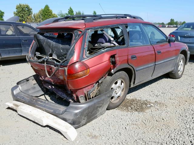 4S3BG6857V7600214 - 1997 SUBARU LEGACY OUT RED photo 4