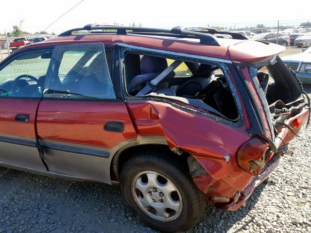 4S3BG6857V7600214 - 1997 SUBARU LEGACY OUT RED photo 9