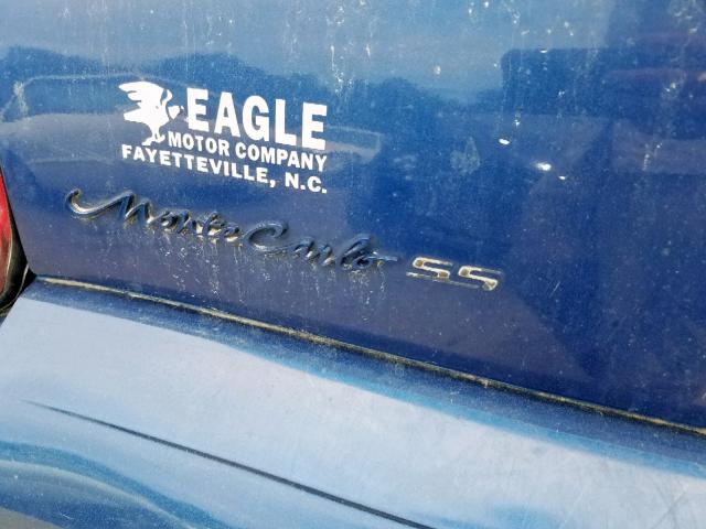 2G1WX12K839187906 - 2003 CHEVROLET MONTE CARL BLUE photo 9