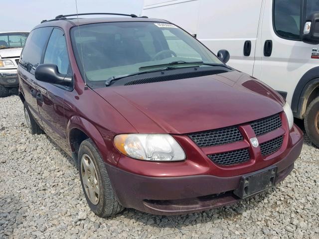 1D4GP25333B110450 - 2003 DODGE CARAVAN SE MAROON photo 1