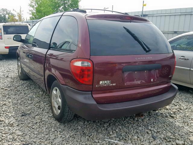 1D4GP25333B110450 - 2003 DODGE CARAVAN SE MAROON photo 3