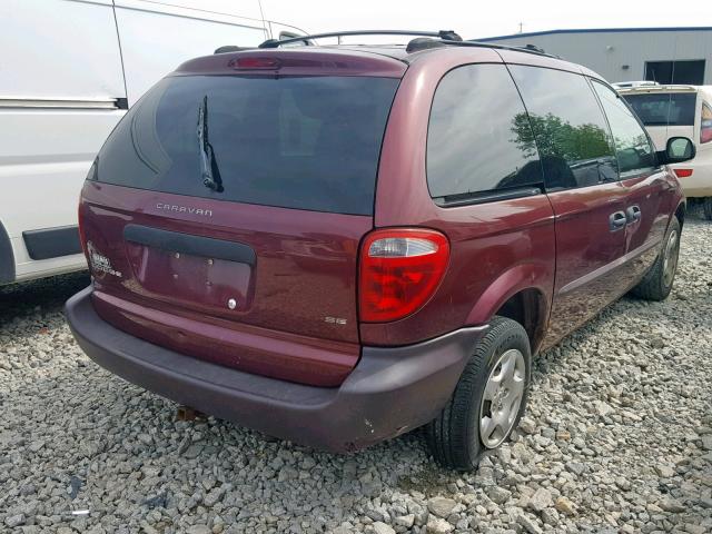 1D4GP25333B110450 - 2003 DODGE CARAVAN SE MAROON photo 4