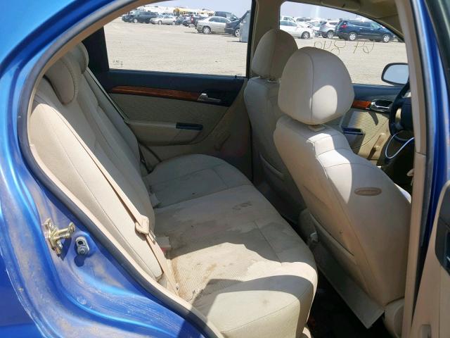 KL1TD56617B074799 - 2007 CHEVROLET AVEO BASE BLUE photo 6