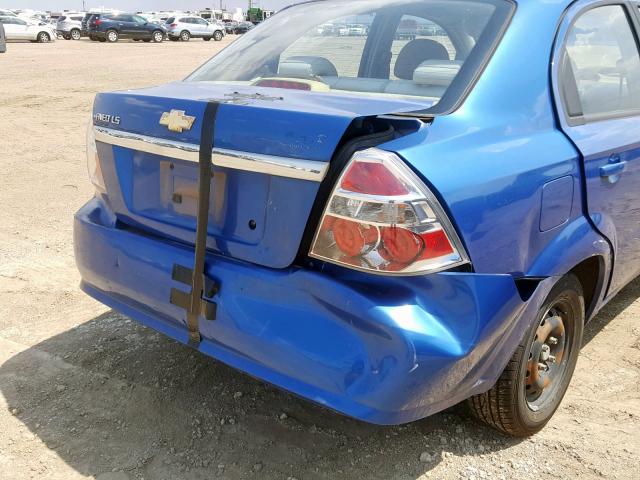 KL1TD56617B074799 - 2007 CHEVROLET AVEO BASE BLUE photo 9