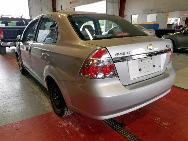 KL1TD56E49B367400 - 2009 CHEVROLET AVEO LS SILVER photo 3