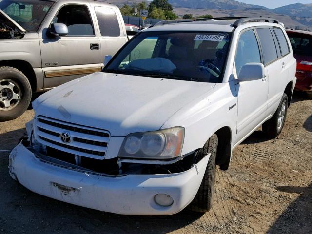 JTEHF21A820044315 - 2002 TOYOTA HIGHLANDER WHITE photo 2