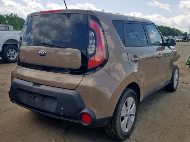 KNDJN2A27E7109975 - 2014 KIA SOUL TAN photo 4