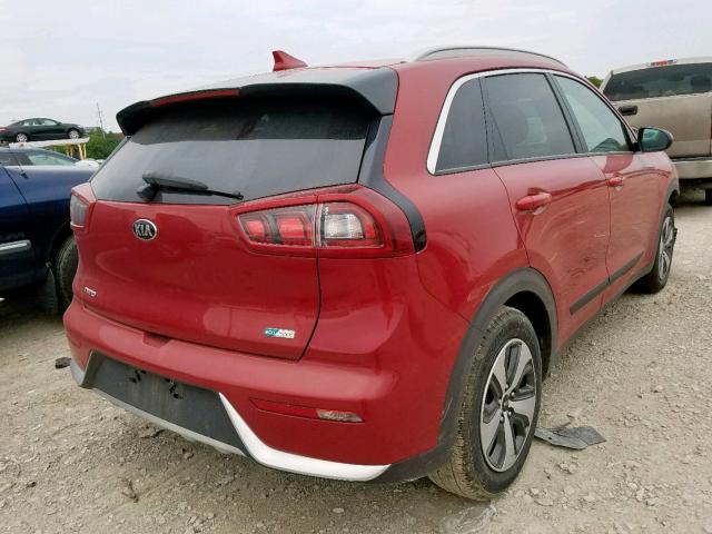 KNDCB3LC6H5047529 - 2017 KIA NIRO FE RED photo 4