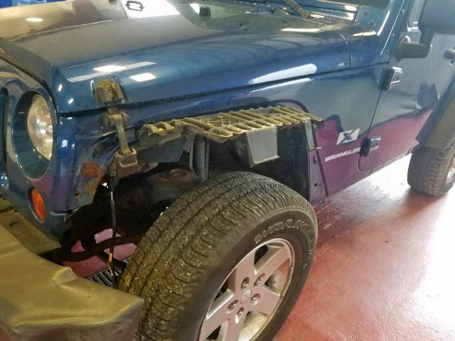 1J4FA24129L783818 - 2009 JEEP WRANGLER X BLUE photo 9