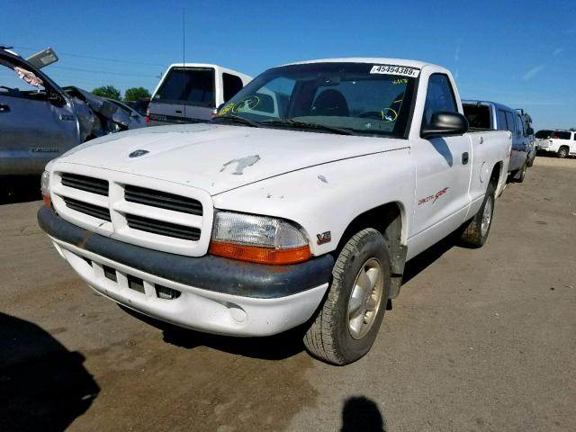 1B7FL26X9VS222565 - 1997 DODGE DAKOTA WHITE photo 2