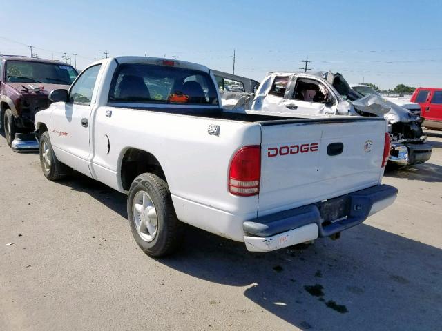 1B7FL26X9VS222565 - 1997 DODGE DAKOTA WHITE photo 3