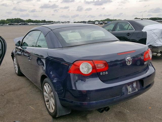 WVWFA71F07V050896 - 2007 VOLKSWAGEN EOS 2.0T L BLACK photo 3